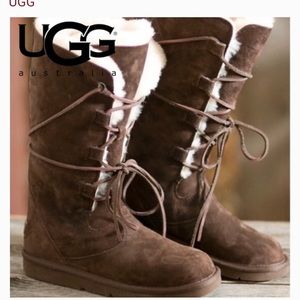 UGG Whitney Lace Up Boots- Chestnut Brown
